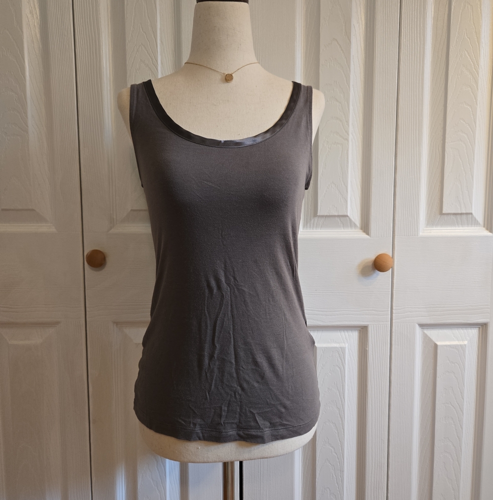Banana Republic Satin Trim Scoop Neck Tank Top
